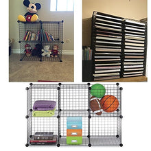 Load image into Gallery viewer, LANGXUN 16pcs Metal Wire Storage Cubes Organizer, DIY Small Animal Cage for Rabbit, Guinea Pigs, Puppy | Pet Products Portable Metal Wire Yard Fence(14" H)