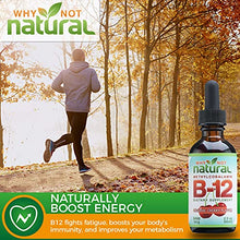 Load image into Gallery viewer, Organic Vitamin B12 Liquid - Sublingual Extra Strength 60 x 5000 mcg Drops, Methylcobalamin, Natural Cherry Flavor, Vegan, Maximize Absorption and Energy