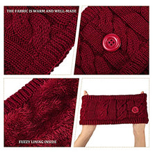 Load image into Gallery viewer, Winter Headbands for Women 4 Pieces Winter Ear Warmers Warm Knit Head Wrap Cable Fuzzy Lined Headband Soft Stretchy Ear Warmer Ear Band Covers for Women (Black, Dark Gray, White, Date Red)