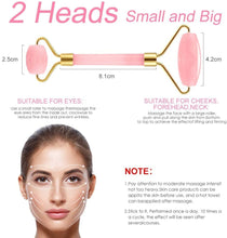 Load image into Gallery viewer, Rose Quartz Face Roller - Jade Roller Gua Sha Set Facial Massager Tools Skin Care Beauty Roller for Body,Face,Eye Puffiness Relief (Pink)