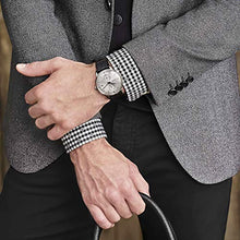 Load image into Gallery viewer, FEICE Men's Automatic Watch Mechanical Watch Stainless Steel Leather Band Watches Analog Curved Mirror Brushed Finish Casual Dress Watches for Men #FM212 (4-Silver+Leather Strap)