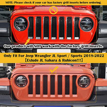 Load image into Gallery viewer, Bonbo Mesh Grille Grill Insert & Headlight Turn Light Cover Trim Exterior Accessories for Jeep Wrangler JL Sport/Sports 2018 2019 2020 2021 2022 (Orange)