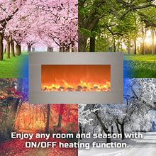 Load image into Gallery viewer, Home lectric 13 (Brushed Silver) Electric Fireplace-Wall Mounted with 13 Backlight Colors, Adjustable Heat and Remote Control-31 inch by Northwest, 31"