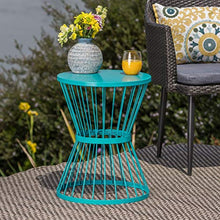 Load image into Gallery viewer, Christopher Knight Home Lassen Outdoor 16" Iron Side Table, Matte Teal