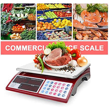 Load image into Gallery viewer, Camry Digital Commercial Price Scale 33lb / 15kg for Food Meat Fruit Produce with Dual Bright Red LED Display Stainless Steel Platform Rechargeable Battery Included Not for Trade