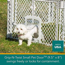 Load image into Gallery viewer, North States Mypet 18.5 Sq.'. Petyard Passage: 6 panel pet enclosure with lockable pet door. Freestanding. 18.5 sq. ft. (26" tall, Light Gray)