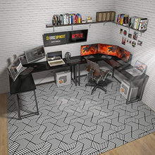 Load image into Gallery viewer, L Shaped Desk Corner Computer Desk Sturdy Computer Table Writing Desk Gaming Desk Workstation, Black