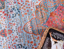 Load image into Gallery viewer, Unique Loom Baracoa Collection Bright Tones Vintage Traditional Light Blue Area Rug (5' 5 x 8' 0)