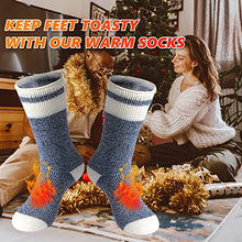Load image into Gallery viewer, Hissox 2Pack Fleece Lined Thick Cold Weather Women Insulated Thermal Socks & Mens Womens Warm Fur Lined Thick Slipper Gripper Socks