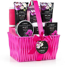 Load image into Gallery viewer, Gift Baskets for Women, Spa Gift Set for Her, Bath & Body Gifts for Women - Enchanted Orchid 9 Piece Set, Best Gift Ideas for Her, Great Wedding, Birthday & Anniversary Gift