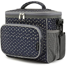 Load image into Gallery viewer, FlowFly Insulated Reusable Lunch Bag Adult Large Lunch Box for Women and Men with Adjustable Shoulder Strap Front Zipper Pocket and Dual Large Mesh Side Pockets, Royal