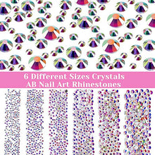 Load image into Gallery viewer, Selizo 3168pcs Rhinestones Nail Crystals Rhinestones with 30pcs Nail Metal Gems Jewels Stones for 3D Nails Art Decoration Nail Art Supplies