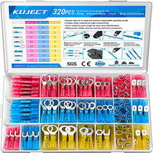 Load image into Gallery viewer, Kuject 320 PCS Heat Shrink Wire Connectors, Multipurpose Waterproof Electrical Wire Terminals kit, Insulated Crimp Connectors Ring Fork Spade Butt Splices for Automotive Marine Boat Truck