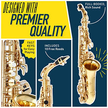 Load image into Gallery viewer, Mendini By Cecilio Eb Alto Saxophone - Case, Tuner, Mouthpiece, 10 Reeds, Pocketbook - Black & NickelE Flat Musical Instruments