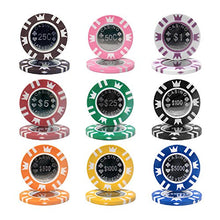Load image into Gallery viewer, Brybelly Coin Inlay Poker Chip 15-Gram Heavyweight Clay Composite – Pack of 50 ($0.50 Pink)