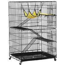 Load image into Gallery viewer, YAHEETECH Collapsible Large 3-Tier Metal Wire Pet Cat Kitten Ferret Chinchilla Cage Playpen Crate Enclosure Kennel Cat Home on Wheels Indoor Outdoor 3X Ramp Ladders/1x Hammock