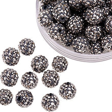 Load image into Gallery viewer, Pandahall 100 Pcs 10mm Hematite Shamballa Pave Disco Ball Clay Beads, Polymer Clay Rhinestone Beads Round Charms Jewelry Makings