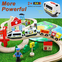 Load image into Gallery viewer, Lebze Battery Operated Action Locomotive Train (Magnetic Connection) - Powerful Engine Bullet Train Set Fits Thomas Brio Wooden Train and Tracks - Toy Train Set for Toddlers