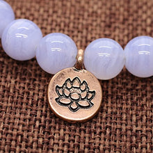 Load image into Gallery viewer, COAI Womens Lotus Tourmaline Blue Lace Agate Stone Bracelet