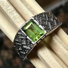 Load image into Gallery viewer, Genuine 2ct Green Peridot 925 Sterling Silver Men's Ring Size 7, 7.75, 8, 8.25, 8.75, 9, 9.75, 10, 10.75, 11, 11.25, 12, 12.75, 13, 13.25