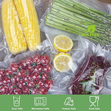 Load image into Gallery viewer, WISH Vacuum Sealer Bags Rolls (4-Pack), 11 Inch X 25 Feet Fit Inside Machine Heavy Duty Embossed BPA Free Food Storage Bags Rolls Work with FoodSaver Vacuum Sealer Sous Vide Cooking (Total 100 Feet)