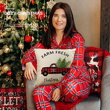 Load image into Gallery viewer, Bieyaaso Christmas Pillow Covers 18x18 Set of 4 for Home Decor. Christmas Buffalo Plaid Retro Truck Throw Pillow Cases CushionDecor Winter Holiday Christmas Farmhouse Decor Pillows Throw Pillow Covers