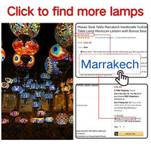 Load image into Gallery viewer, Marrakech Turkish Mosaic Glass Table Lamp Teapot Moroccan Lantern Decorative Tiffany Style Desk Night Light for Bedroom,Living Room, Coffee Table (Blue)