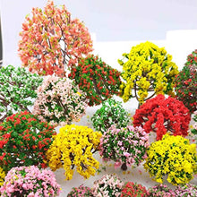 Load image into Gallery viewer, MOMOONNON 32 Pieces Model Trees 3.5cm - 10cm Mixed Model Tree Train Scenery Architecture Trees Fake Trees for DIY Crafts, Building Model, Scenery Landscape Natural Green