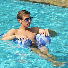Load image into Gallery viewer, FindUWill 2-Pack Premium Swimming Pool Float Hammock, Multi-Purpose Inflatable Hammock (Saddle, Lounge Chair, Hammock, Drifter), Water Hammock Lounge (RoyalBlue and GreenYellow)
