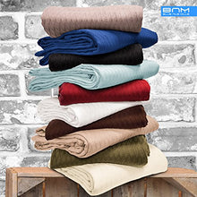 Load image into Gallery viewer, Diamond King Cotton Throw Blanket, Breathable Thermal Bed/Sofa Blanket Couch, Snuggle in These Super Soft Cozy Cotton Blankets - Perfect for Layering Any Bed, Chocolate