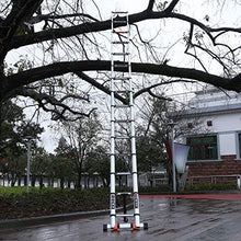 Load image into Gallery viewer, Telescoping Ladder Extension Multi-Purpose 18.5 FT Aluminum Foldable Industrial Compact Loft Ladder Household Daily or Emergency Use Portable Extendable Step Ladders 330 lb Large Loading Capacity