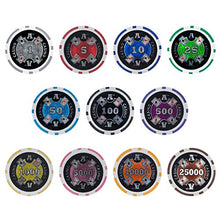 Load image into Gallery viewer, Brybelly Ace Casino Poker Chip Heavyweight 14-Gram Clay Composite – Pack of 50 ($25000 Brown)