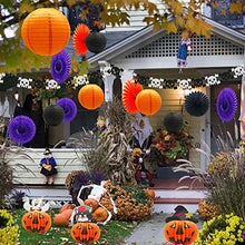 Load image into Gallery viewer, KAXIXI Halloween Party Supplies, Ghost Witch Black Cat Pumpkin Paper Lanterns, Ghost Garland, Paper Fans for Adult Kids Birthday Indoor Outdoor Yard Haunted House Decorations