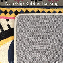 Load image into Gallery viewer, HAOCOO Evil Eye Area Rugs 2’x3’ Non-Slip Tribal Style Small Throw Rugs Super Soft Velvet Creative Accent Distressed Floor Carpet for Door Mat Entryway Bedroom Decor