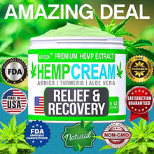 Load image into Gallery viewer, Instant Hemp Cream - Made in USA - Relieves Muscle, Foot, Shoulder, Joints and Back - Natural Hemp Oil Extract Gel with MSM - Glucosаminе - Arnica - Turmeric - 4oz