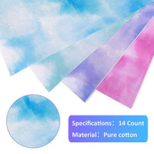Load image into Gallery viewer, Pllieay 4 Pieces 4 Tie-dye Patterns Aida Cloth 14 Count Cross Stitch Fabric Embroidery Cloth, Soft Clouds Patterns, 12 by 18 Inch