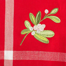 Load image into Gallery viewer, DII Embroidered Corner Christmas & Holiday Tabletop Collection, Napkin Set, Mistletoe 6 Piece