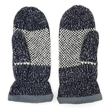 Load image into Gallery viewer, Bruceriver Women Snowflake Knit Mittens with Warm Thinsulate Fleece Lining Size S (Black)