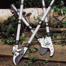 Load image into Gallery viewer, Kings County Tools Double Ratcheting Anvil Lopper | Cuts Dry Wood | Extendable 26” – 40” Long Handles | Trim Dead Tree Branches | 6 Pin-Locked Position Stops | Heavy-Duty Steel