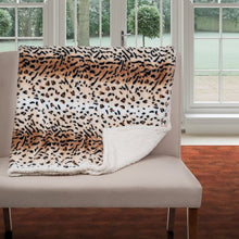 Load image into Gallery viewer, Lavish Home Tiger Fleece Sherpa Blanket Throw