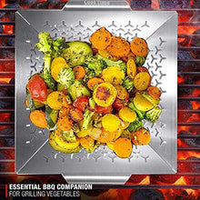 Load image into Gallery viewer, Cook Time BBQ Grill Vegetable Basket Stainless Steel Grilling Woks-Non Stick Large Veggie Barbecue Accessory for Outdoor Grill,Heavy Duty 1.5X Thicker,13.75X12X2.5inches