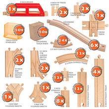 Load image into Gallery viewer, Orbrium Toys Multi-Level 110 Piece Wooden Train Bulk Track Expansion Pack with Stackable Track Riser Stabilizers Compatible with Thomas The Tank Engine Brio Chuggington Melissa & Doug Imaginarium Set