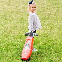 Load image into Gallery viewer, Sunny Days Entertainment Toddler Golf Set – Complete Golf Toy Playset for Kids | 3 Junior Golf Clubs + 3 Balls + 2 Practice Holes + 1 Golf Cart with Wheels