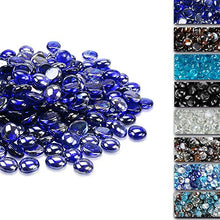 Load image into Gallery viewer, Uniflasy 1/2 Inch Fire Glass for Fire Pit, Fire Glass Beads, Fire Glass Drops for Natural or Propane Fireplace, Garden Landscaping, Safe for Outdoors Indoors Firepit Glass, 10 Pound, Cobalt Blue