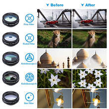 Load image into Gallery viewer, Apexel Phone Camera Lens-Macro Lens+Wide Lens+Fisheye Lens+Telephoto Lens+CPL/Flow/Radial/Star Filter+Kaleidoscope 3/6 Lens 10 in 1 Lens Kit +Remote Shutter for iPhone, Samsung,LG and Most Smartphones