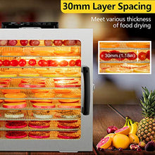 Load image into Gallery viewer, Food Dehydrator, 12 Layers Commercial Stainless Steel Fruit Dehydrator, 1000W Professional Adjustable Temperature Control and 0~24 Hours Digital Timer Food Dryer Household with Glass Window and 67 Recipes