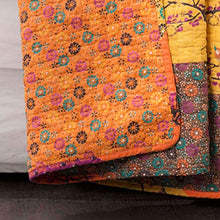 Load image into Gallery viewer, Lush Decor C19924P14-000, Tangerine Royal Empire Throw-Floral Stripe Reversible Design Blanket-60” x, 60 by 50-Inch