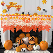 Load image into Gallery viewer, Fall Decoration Thanksgiving Decor Fireplace Scarf Maple Leaves Mantle Scarf Holiday Fireplace Decorations with Maple Leaves String Lights 20 LED Fall String Lights for Home Indoor Decoration