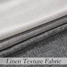 Load image into Gallery viewer, Ombre Window Door Curtain 100" Extra Wide Linen Ombre Gradient Print on Rayon Blend Fabric Treatment for Sliding Patio Door with 14 Grommets, Cream White to Light Gray, 100" x 84", 1 Panel