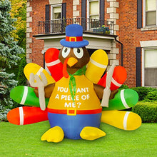 Load image into Gallery viewer, BLOWOUT FUN 6ft Inflatable Thanksgiving Turkey with Tableware LED Blow Up Lighted Decor Indoor Outdoor Holiday Art Decor Decorations